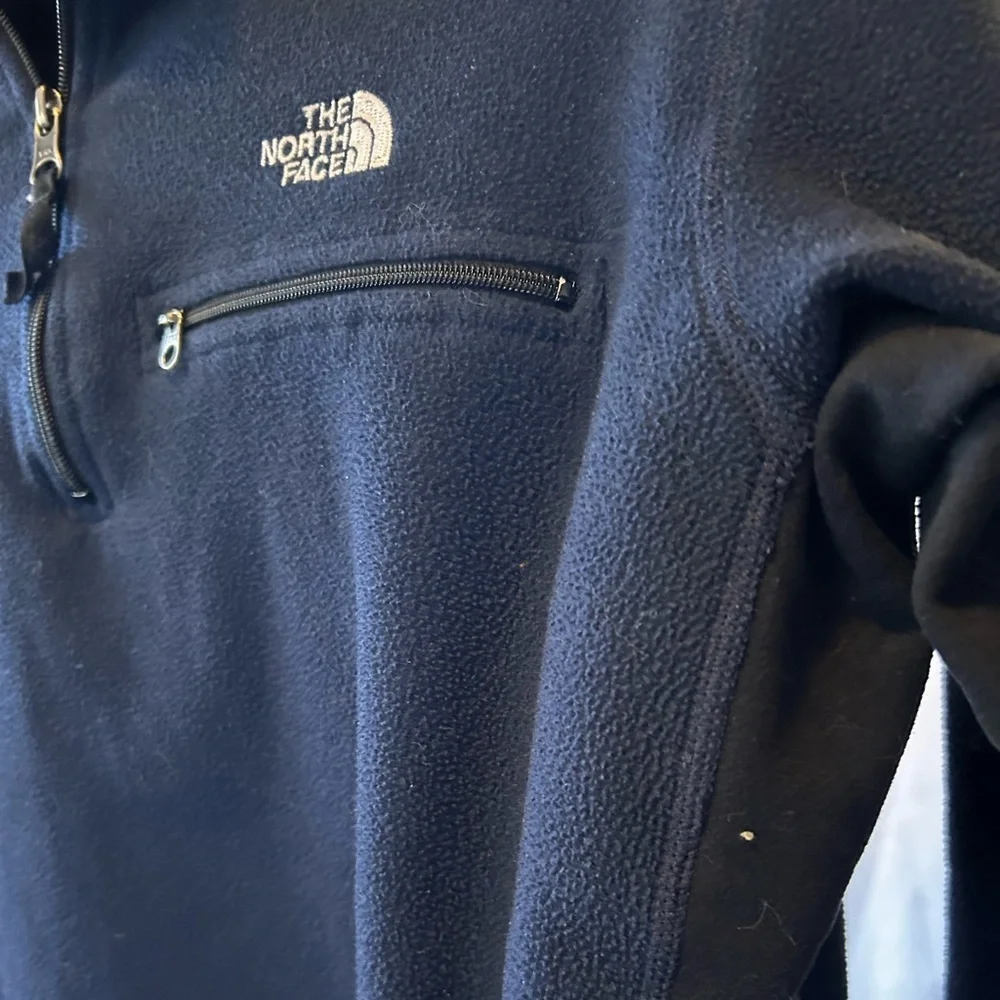 Northface 1/4 zip men’s navy and black fleece size large